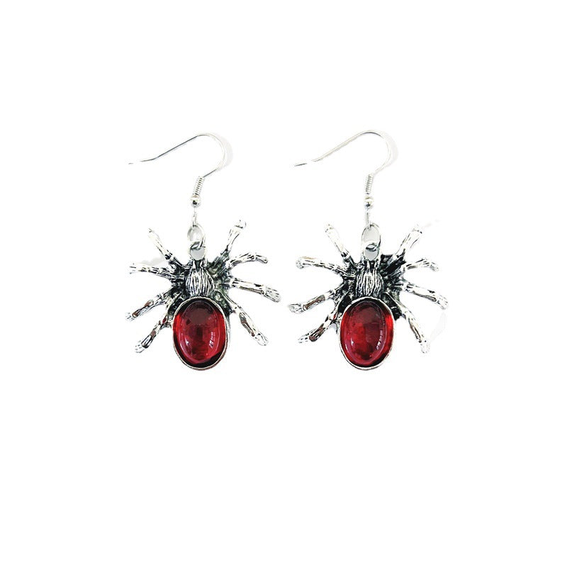 Pendientes de aleación de araña de cristal gótico al por mayor
